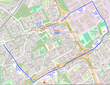 Map of closure on Houston Road