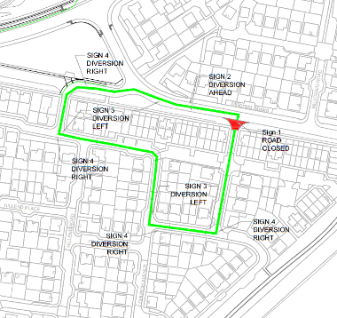 Map of closure on Church View