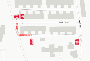 Map of closure on Castle Terrace