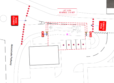 Map of closure on Almondvale Parkway