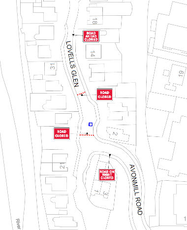 Map of closure on Lovell's Glen