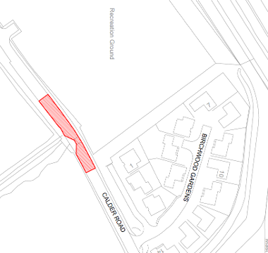 Map of closure on Calder Road