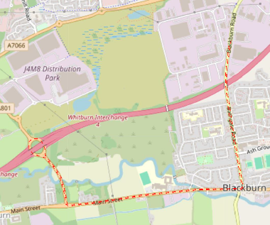 Map of banned turn on Blackburn Road