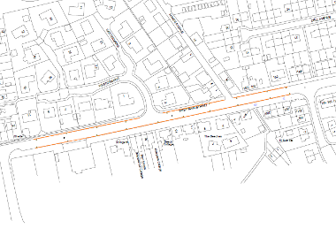 Map of suspension on West Main Street