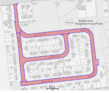 Map of closure on Bedlormie Drive