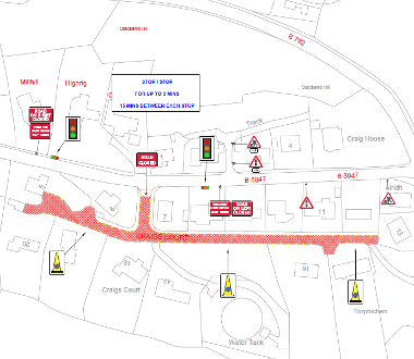 Map of closure on Craigs Court