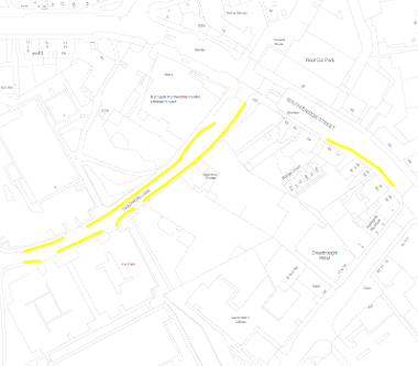 Map of suspension on Menzies Road