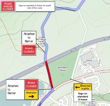 Map of  closure for Linlithgow Jousting event