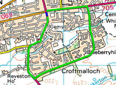 Map of closure for Whitburn Crossroad - Manse Road