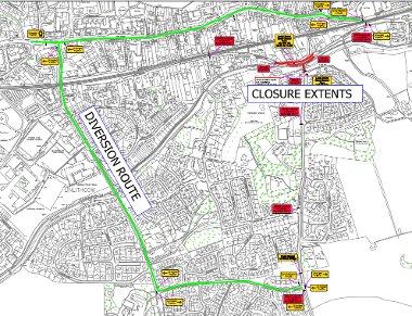 Map of road closure and parking suspension for Linlithgow Union Canal Fun Day