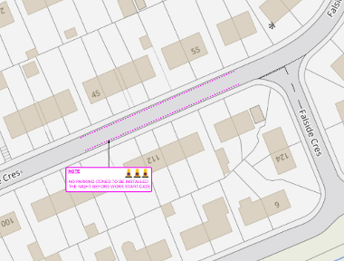 Map of suspension for Falside Crescent, Bathgate