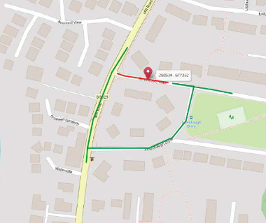 Map of closure on Kettilstoun Road