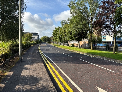 Menzies Road complete New road surface at Menzies Road, Bathgate