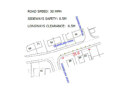 Map of suspension on Deanburn Park