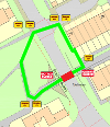 Map of footpath closure at Almond East