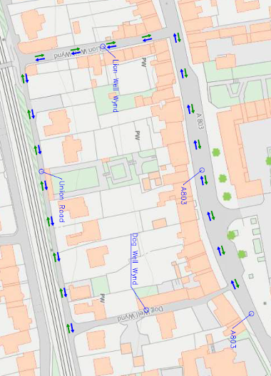 Map of closure on Dog Well Wynd