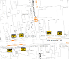 Map of parking suspension on East Main Street