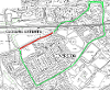 Map of closure and parking suspension for Mains Road